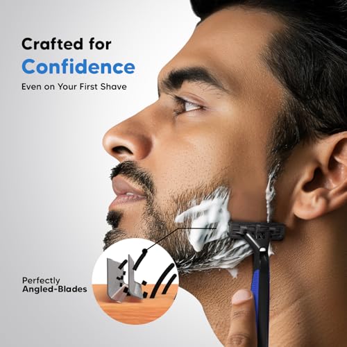 LetsShave Men Pro 2 Plus Disposable Shaving Razor | Stainless Steel Made In South Korea | Open Flow Twin Razor Blade With Pivot Head and Safety Cap | Hair Remover | Pack Of 15 + Travel Pouch - Image 3