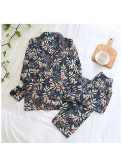 Generic 2 Pieces Women Pajama Set Long Sleeve Sleepwear Nightwear For Ladies Soft Loungewear 
