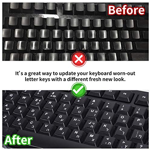 CaseBuy 2PCS Arabic-English Keyboard Stickers - Black Background with White Font for Computer, Laptop, Notebook, Desktop - Matte Arabic Keyboard Alphabet Stickers - Image 5