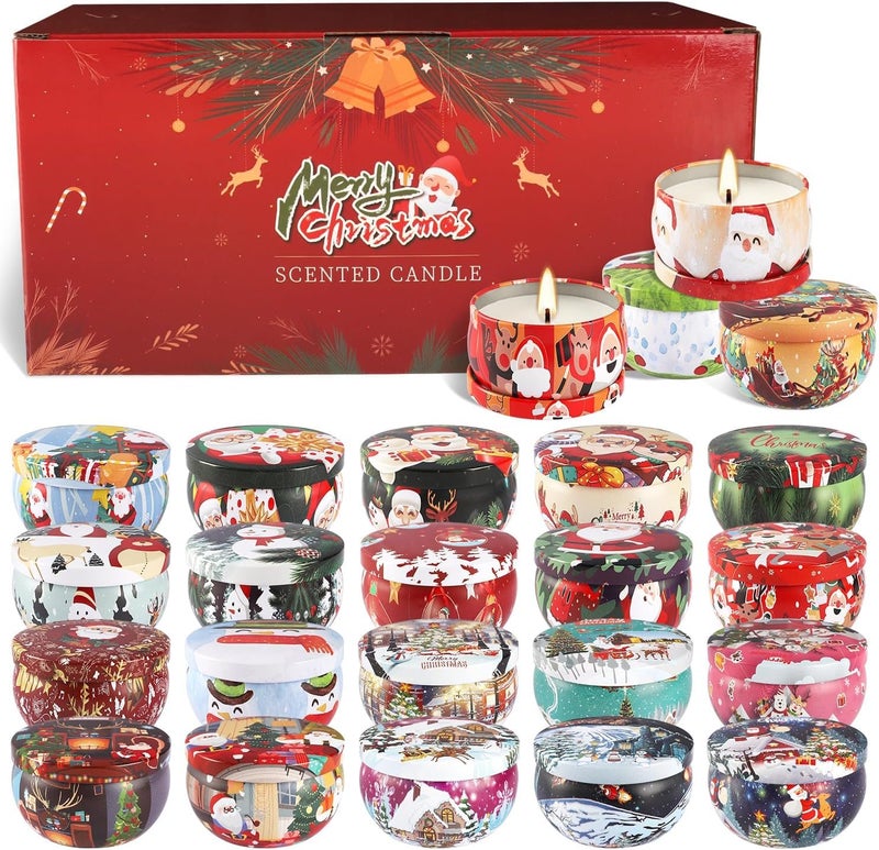 Howemon 24 Pack Christmas Scented Candles Set for Home, Relaxing Stress Relief, Aromatherapy - Natural Soy Wax and Fragrance - Gifts for Women, Mom, Best Friend, Wife, Birthday - Image 3