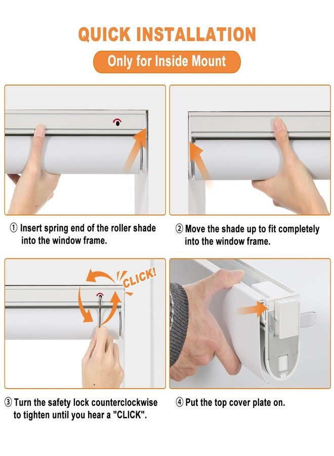 Persilux No Drill No Tools Blackout Roller Shades Cordless Blinds for Windows, Free-Stop Window Blinds for Home, UV Protection Thermal Insulated Window Shades for Indoor Windows (White, 22"W x 72"H) - Image 2