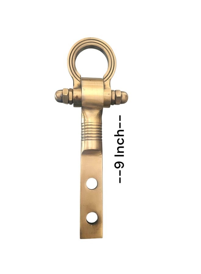 Nooks Havy Duty Decorative Brass Swing Door Bearing Kada Ceiling Hook kada (9inch), 700kg Weight Capacity Treditional Design, Antique Gold Finish Pack of 2Pcs with 10 Years Warranty - Image 3