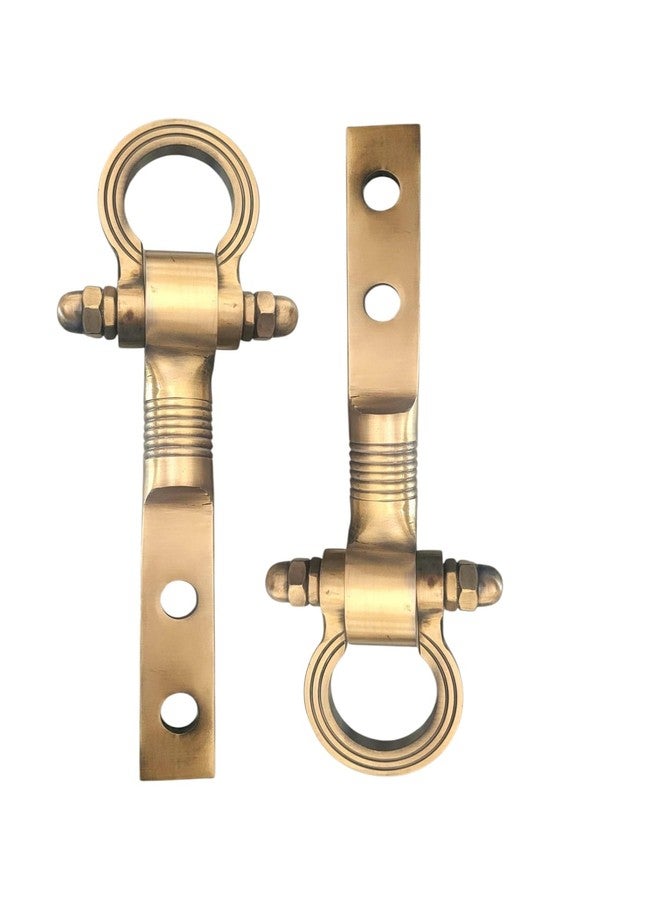 Nooks Havy Duty Decorative Brass Swing Door Bearing Kada Ceiling Hook kada (9inch), 700kg Weight Capacity Treditional Design, Antique Gold Finish Pack of 2Pcs with 10 Years Warranty - Image 1