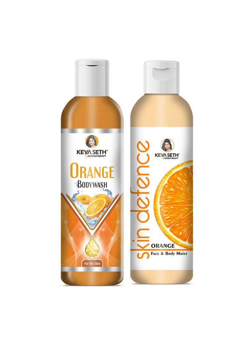 KEYA SETH AROMATHERAPY, DEVICE OF DROP KEYA SETH AROMATHERAPY DEVICE OF DROP Complete Winter Care Combo with Orange Body wash 200ml Skin Defence Orange Face Body Moisturizer 200ml  - Image 1