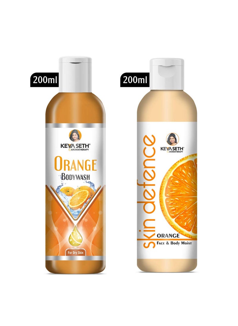 KEYA SETH AROMATHERAPY, DEVICE OF DROP KEYA SETH AROMATHERAPY DEVICE OF DROP Complete Winter Care Combo with Orange Body wash 200ml Skin Defence Orange Face Body Moisturizer 200ml  - Image 4