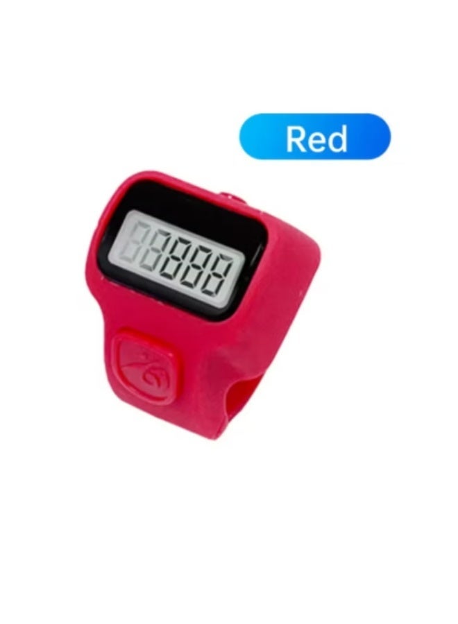 JIXIN عداد رقمي إلكتروني صغير بشاشة LCD، يلبس في الإصبع، أحمر (قطعة واحدة) - Image 1