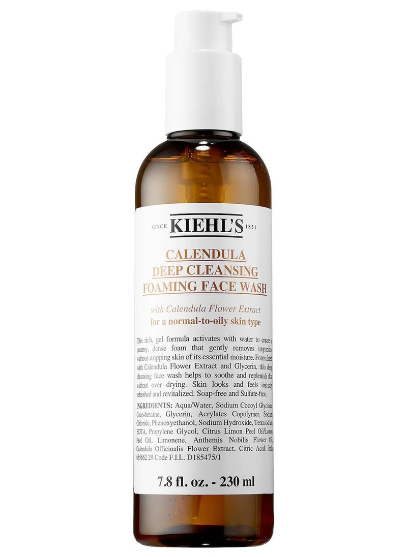 Kiehl's KIEHL'S Calendula Deep Cleansing Foaming Face Wash, 230ml  - Image 1
