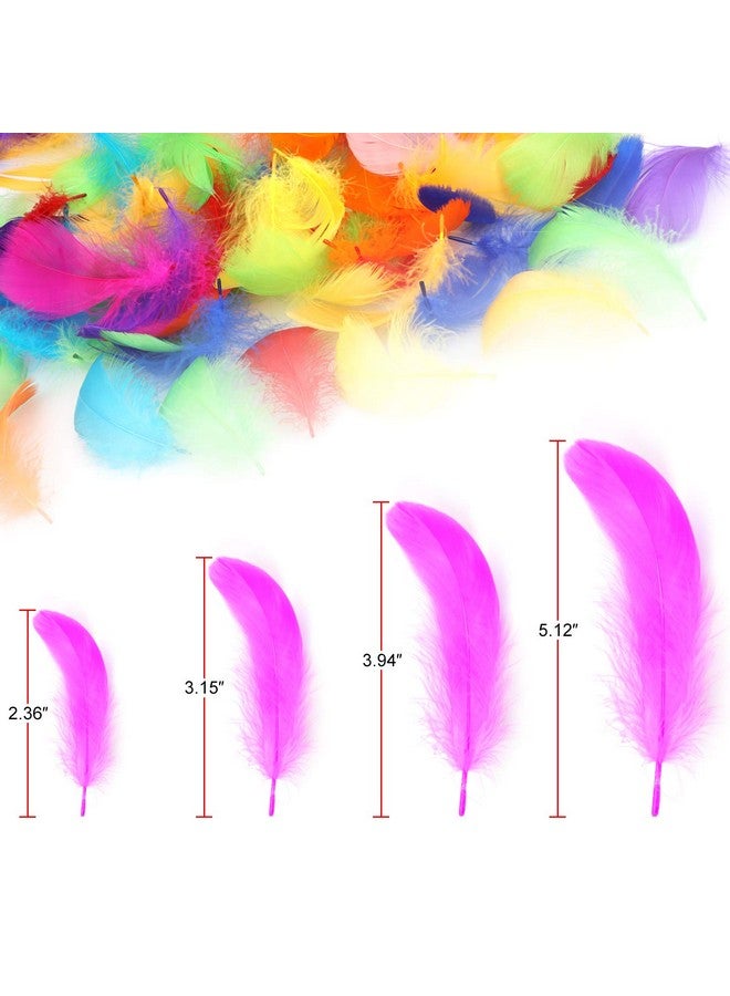 MWOOT 450+ Pcs Colorful Nature Feathers Art Crafts Decorative Goose Feather For Dream Catchers Headband Jewelry Making Wedding Themed Party Festivals - Image 3