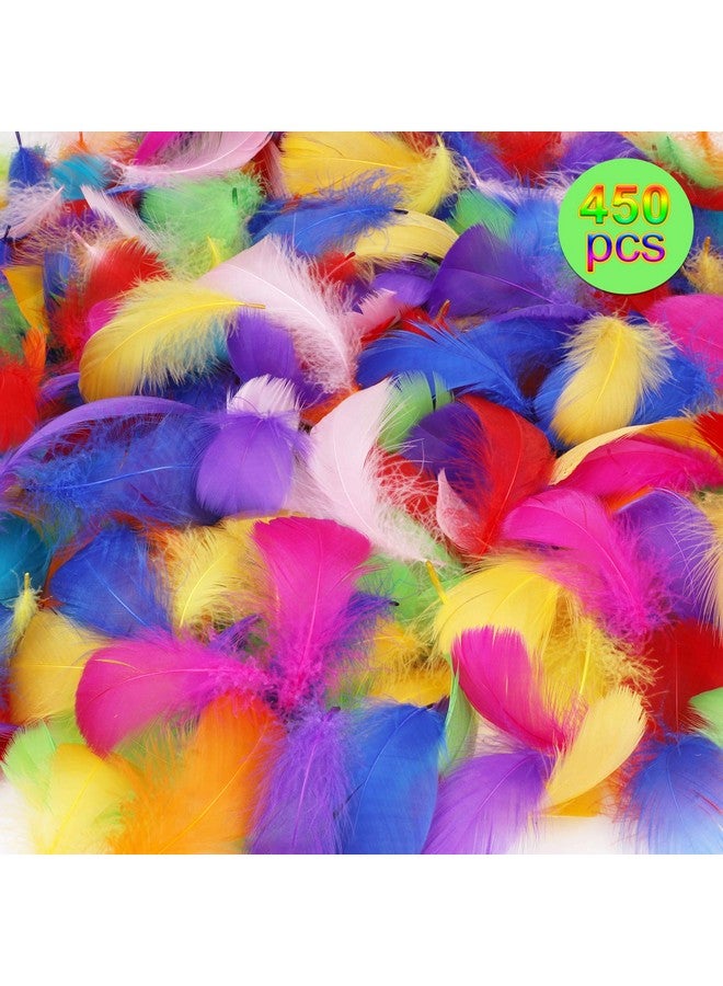 MWOOT 450+ Pcs Colorful Nature Feathers Art Crafts Decorative Goose Feather For Dream Catchers Headband Jewelry Making Wedding Themed Party Festivals - Image 2