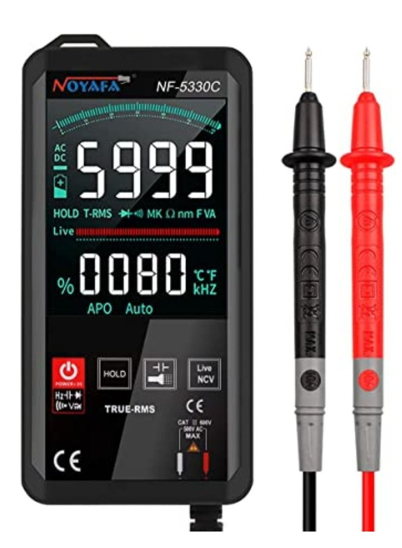 NOYAFA Digital Multimeter Intelligent Smart Touch Screen, with NVC AC/DC Voltage, True RMS 6000 Counts Automotive, Measures Voltage Current Resistance Continuity.… (NF-5330C) - Image 1
