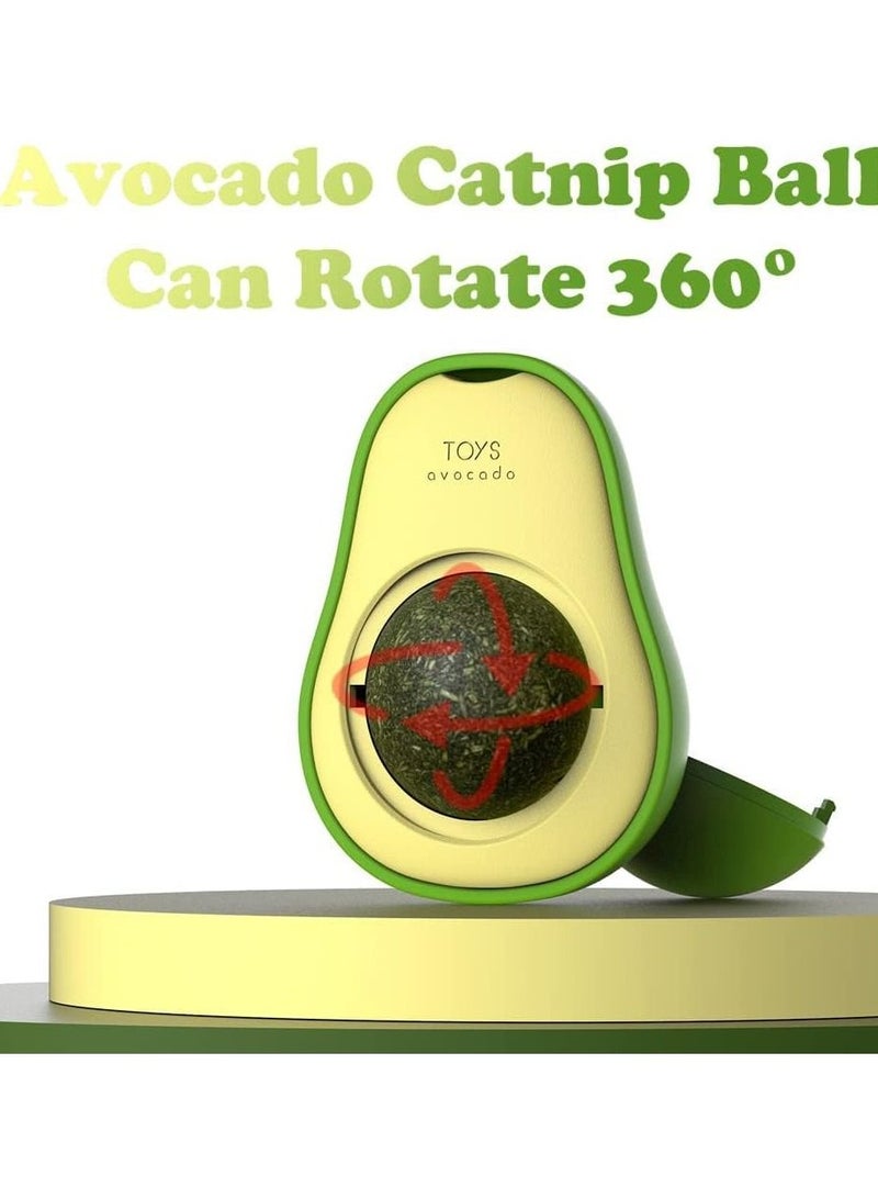 ألعاب قطط على شكل أفوكادو من النعناع البري ، ألعاب قابلة للأكل ، ألعاب لعق القط ، ألعاب مضغ للقطط ، ألعاب طحن للأسنان ، ألعاب مضغ للقطط قابلة للدوران في الأماكن المغلقة - Image 2