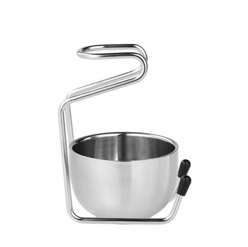 NARAMAX 2 in 1 Shave Cup with Stand Holder Set Shaving Bowl with Stainless Steel Shaving Stand Brush Holder Set Razor Brush Bowl Grooming Tool for Men Beard Cleaning - Image 1