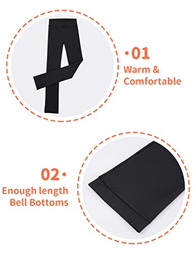 Nymphperi Skating Pants for Girls Size 6-7 Years Old Simple Black Stretch Elasticity Athletic Long Pants for Children Sporter Tumbling Class - Image 3