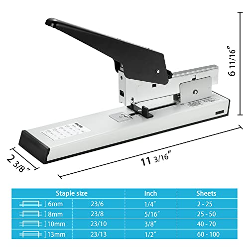 IMLIKE Heavy Duty Stapler with 2000 Staples: 100 Sheets High Capacity Manual Office Stapler, Metal,Jam Free,for Paper Binding, Include 23/8 & 23/13 Staples Each 1000PCS - Image 5