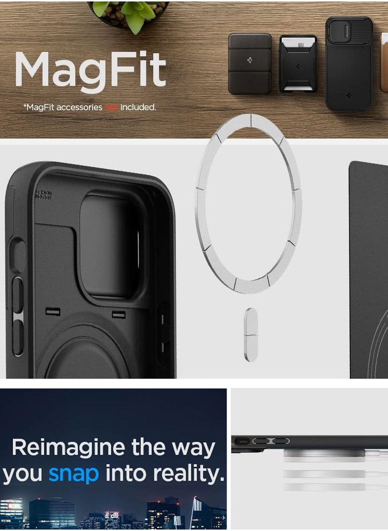 Spigen غطاء حماية Optik Armor (MagFit) لهاتف iPhone 14 Pro مع MagSafe - أسود  - Image 5