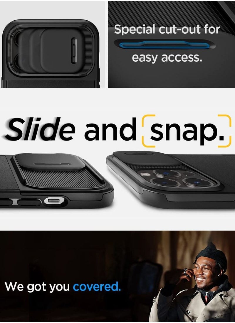 Spigen غطاء حماية Optik Armor (MagFit) لهاتف iPhone 14 Pro مع MagSafe - أسود  - Image 3