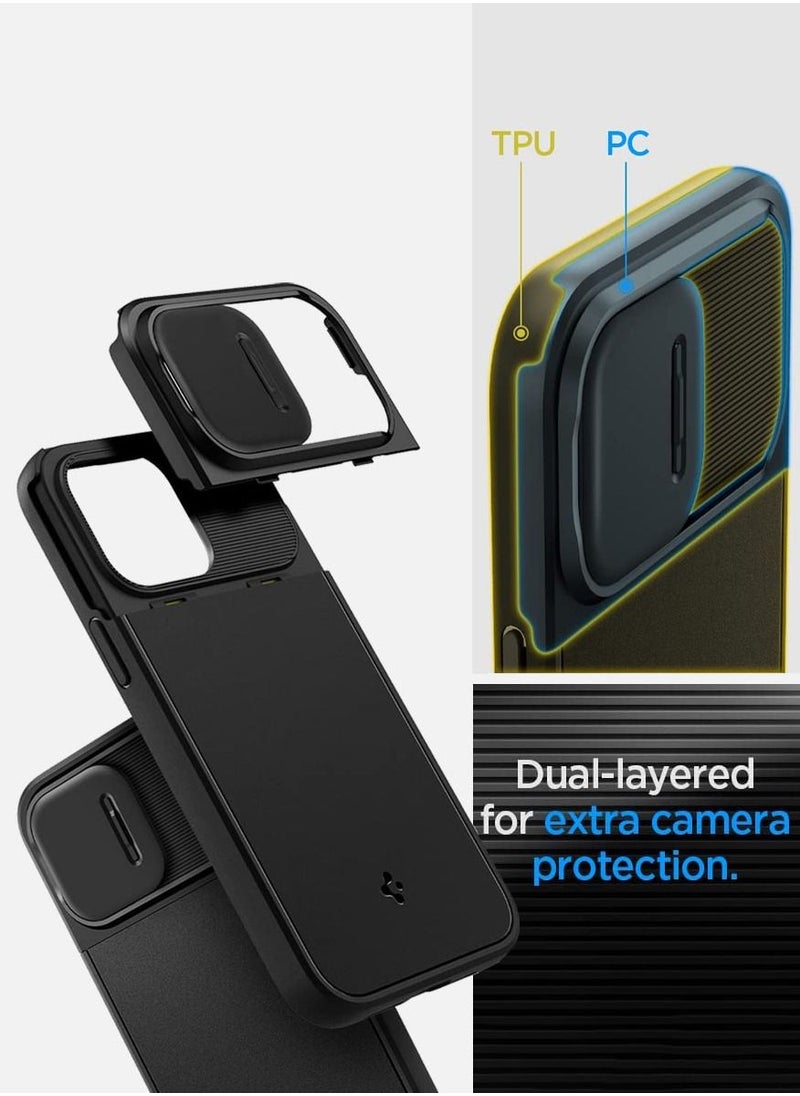 Spigen غطاء حماية Optik Armor (MagFit) لهاتف iPhone 14 Pro مع MagSafe - أسود  - Image 4