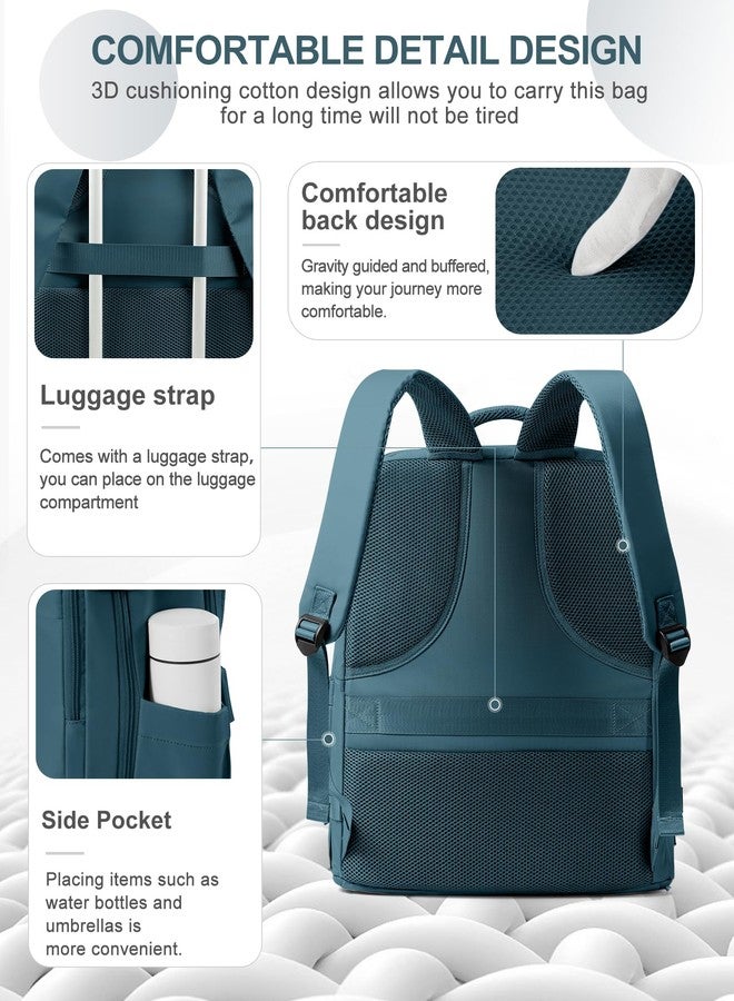 coowoz Large Travel Backpack For Women Men,Carry On Backpack,Hiking Backpack Waterproof Outdoor Sports Rucksack, Peacock Blue, 33L, Travel Backpacks - Image 2