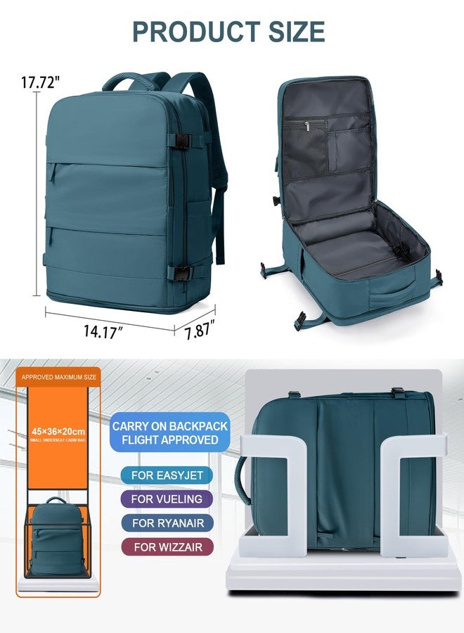 coowoz Large Travel Backpack For Women Men,Carry On Backpack,Hiking Backpack Waterproof Outdoor Sports Rucksack, Peacock Blue, 33L, Travel Backpacks - Image 4