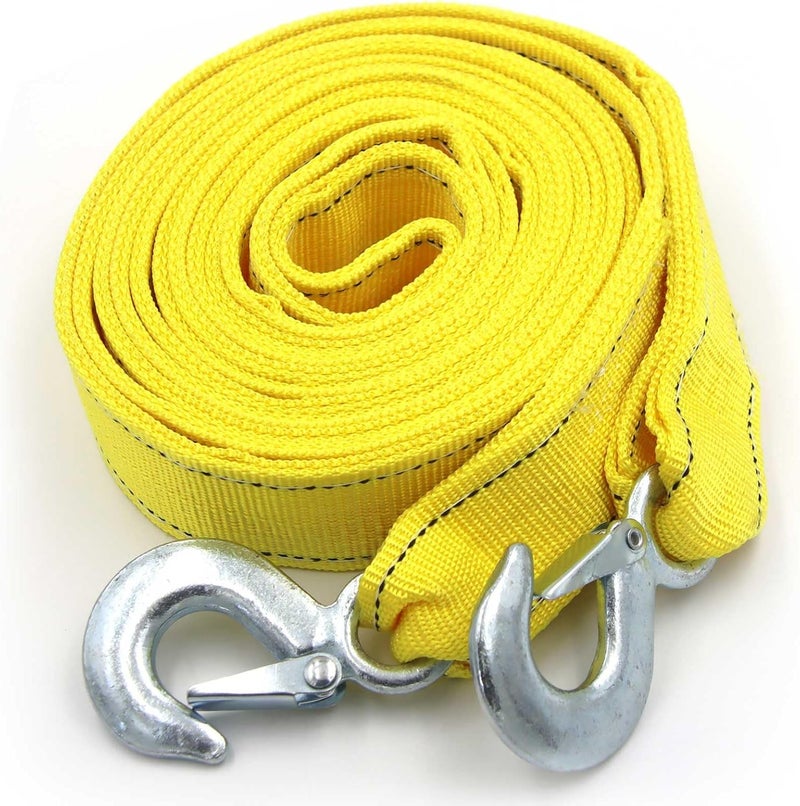 Gihunk Heavy Duty Tow Strap with Safety Hooks | 2” x 16.4’ | 13200 LB Capacity, Tow Rope Yellow Shackle for Vehicle Recovery, Hauling, Stump Removal & Much More,Best Towing Accessory for Car - Image 1