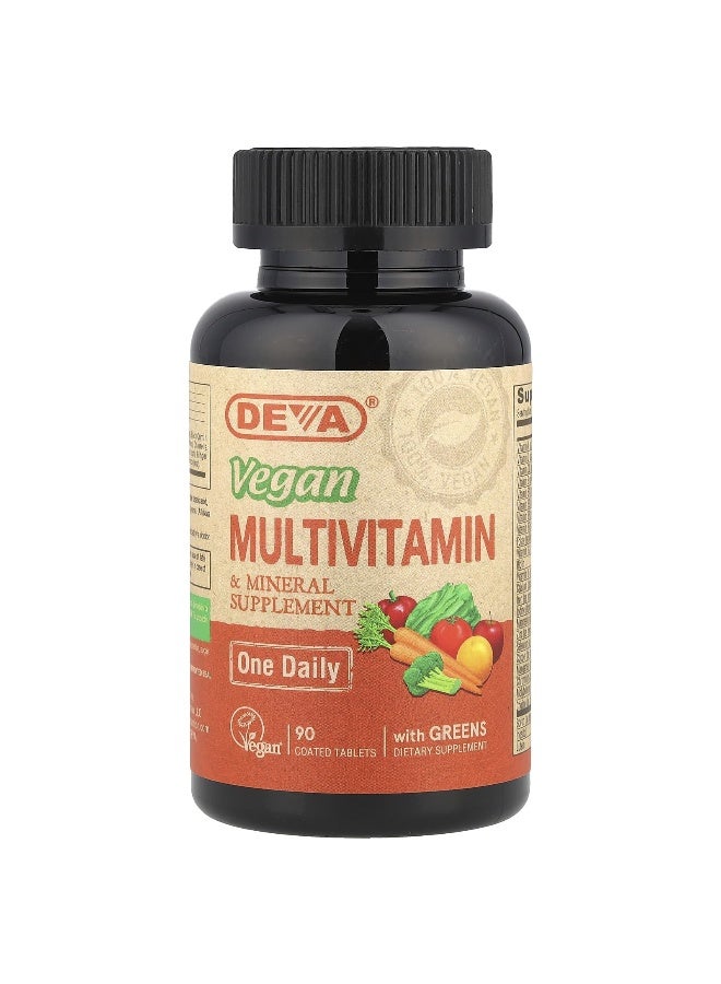 Deva, Vegan Multivitamin & Mineral Supplement, One Daily, 90 Coated Tablets (Packaging may vary) - Image 1