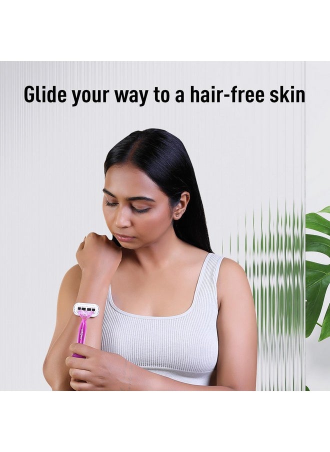 Sirona - 4 Blade Reusable Hair Removal Razor For Women - 1 Pcs | With Aloe Boost For Smooth Arms, Legs, Underarms & Bikini Line | Women Razor - Image 1