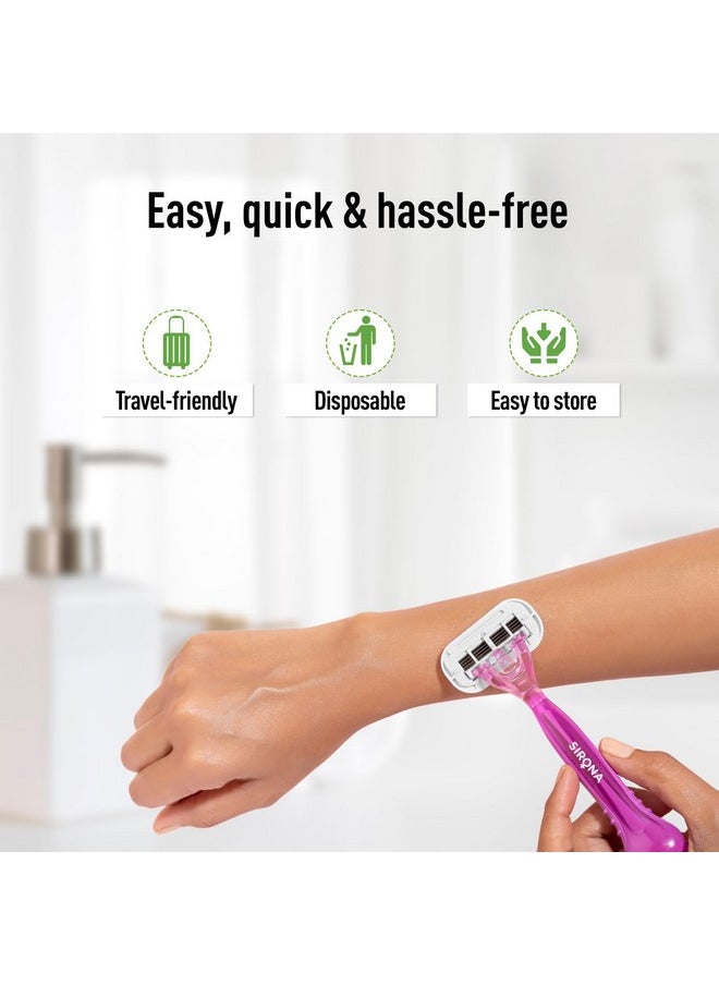 Sirona - 4 Blade Reusable Hair Removal Razor For Women - 1 Pcs | With Aloe Boost For Smooth Arms, Legs, Underarms & Bikini Line | Women Razor - Image 1