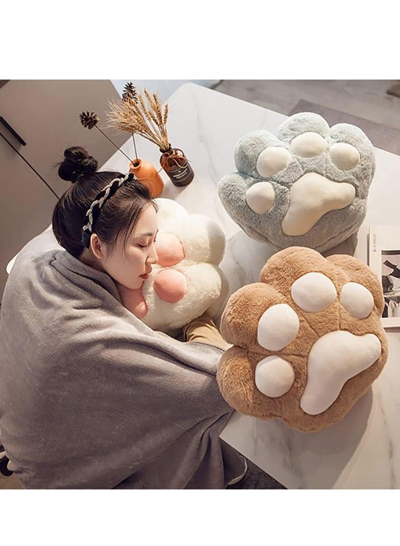 2 in 1 Throw Pillow Set, Cat Paw Sofa Pillow + Sleeping Blanket, Soft Pillow Cushion with Hand Warmer Design for Sofa Bed Chair, Cute Cat Paw Pillow and Plush Blanket for Home Office Car  Air Conditioned Room (White)  - Image 5