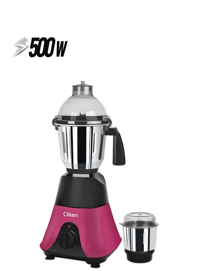 Clikon 2-In-1 Mixer Grinder 500 W CK2655 Pink/Black - Image 1