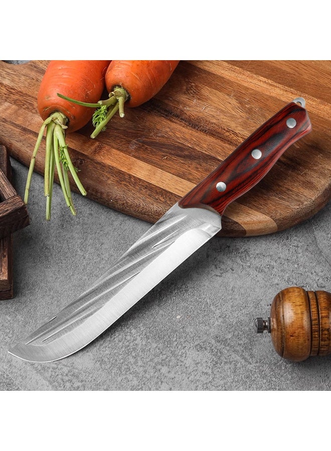 DAMASCO Viking 7-Inch Knife, Hand-Forged Butcher's Knife with Sheath, Chef's Knife, Chopping Knife, Japanese Knife, High Carbon Steel, Suitable for Home, Camping, Barbecue, Meat Cutting - Image 4
