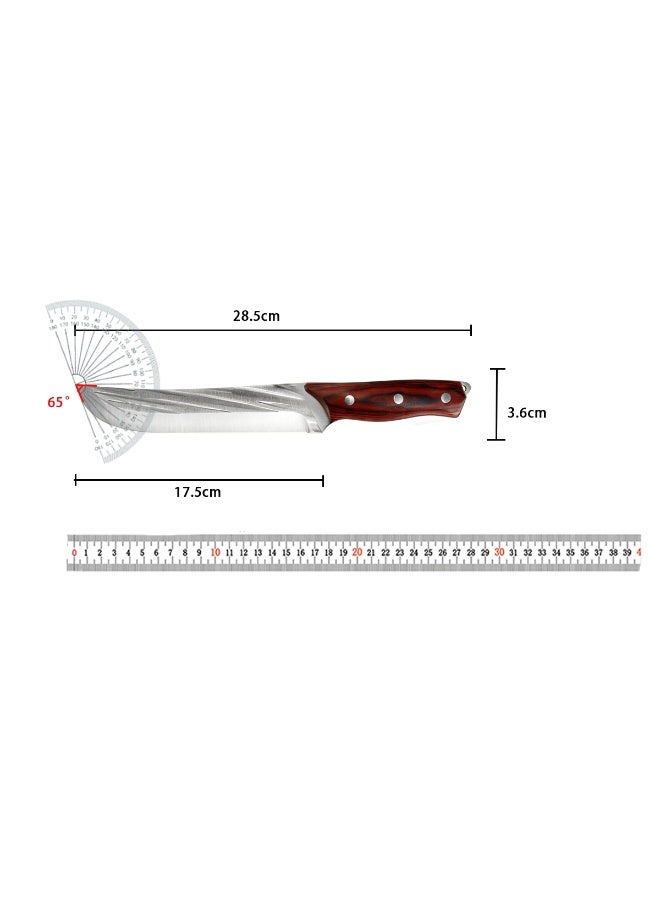 DAMASCO Viking 7-Inch Knife, Hand-Forged Butcher's Knife with Sheath, Chef's Knife, Chopping Knife, Japanese Knife, High Carbon Steel, Suitable for Home, Camping, Barbecue, Meat Cutting - Image 5