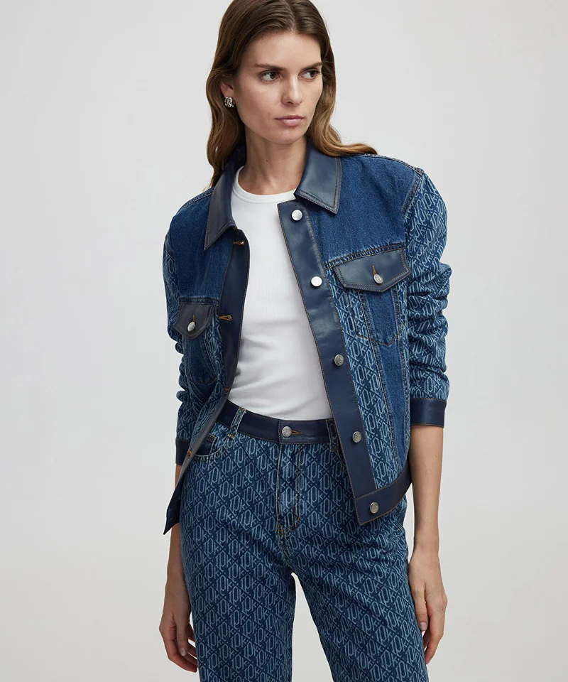 Ipekyol Monogram Printed Denim Jacket