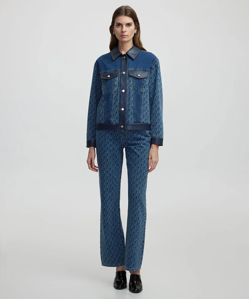 Ipekyol Monogram Printed Denim Jacket