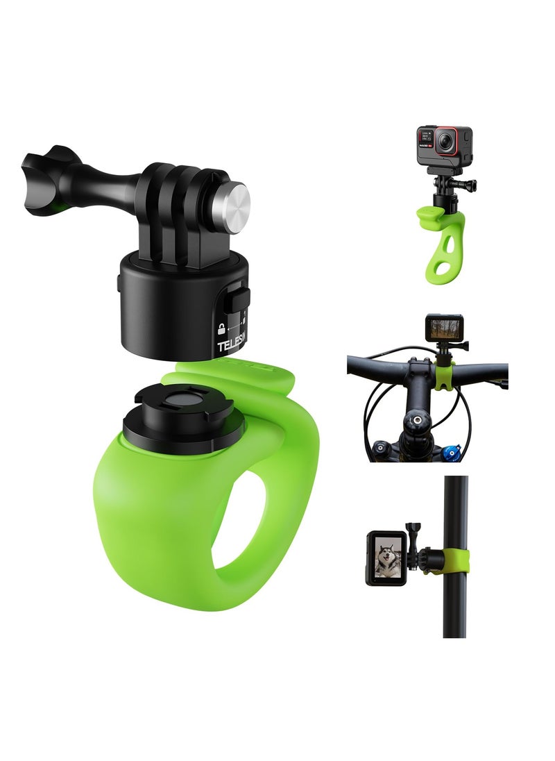 SYOSI - Camera Mount Strap, 360° Flexible Mount Band Wrap Quick Release for Bike/Motorcycle Handlebar, Compatible with GoPro 12 11 10 9 8 7, Insta360 X3 X4 Go3 Ace Pro, DJI Action 4, Pocket 3 - Image 1