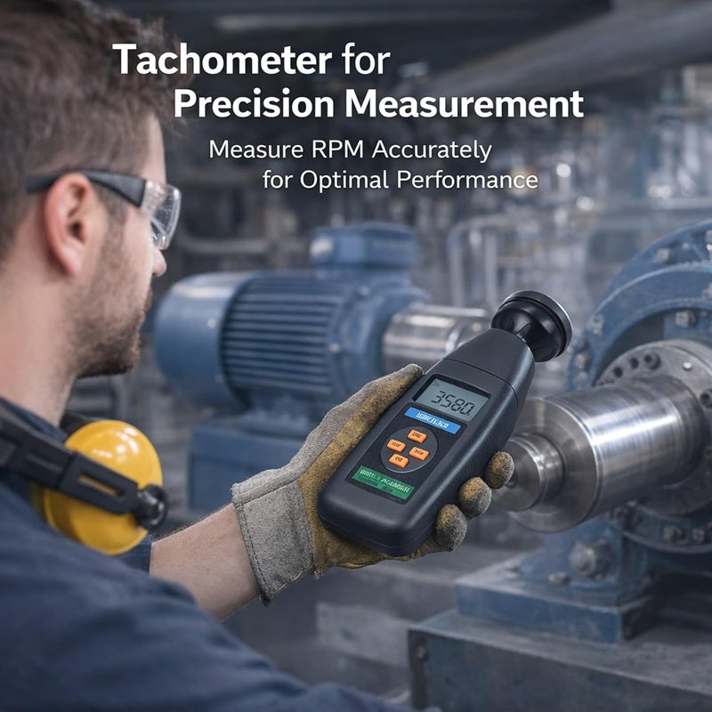 Non Tachometer Photoelectric Speed Meter, Compact Digital Stroboscope Tachometer 60-40000RPM -, Anti Interference Technology, Ideal for Industrial and Maintenance Use - Image 4