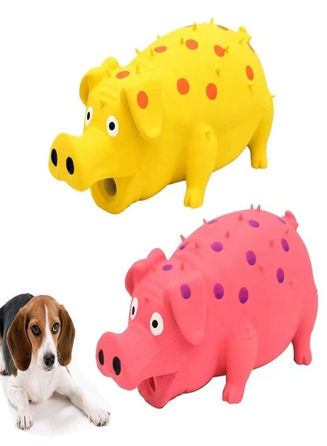ZHENJIER Squeaky Pig Dog Toys, 2 Pack Grunting Pig Dog Toy That Oinks Grunts for Small Medium Large Dogs, Grunting Pig Sound Play Dog Toy - Image 1