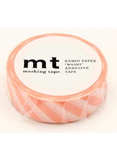 MT mt Washi Masking Tape Stripe, 15 mm x 10 mtrs Shade - Salmon Pink, (Pack of 1)  - Image 2