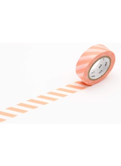MT mt Washi Masking Tape Stripe, 15 mm x 10 mtrs Shade - Salmon Pink, (Pack of 1)  - Image 1