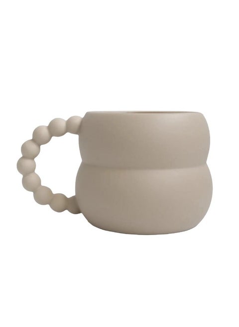 Modern Ceramic Mug with Beaded Handle capacity 250ml