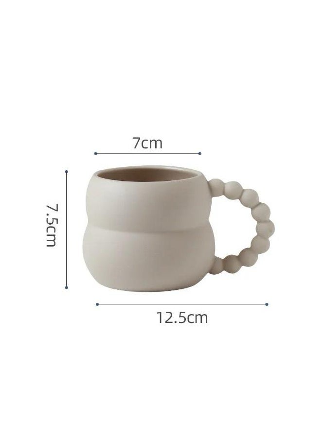 Generic - Modern Ceramic Mug with Beaded Handle capacity 250ml - Image 1