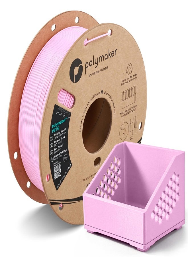 Polymaker PETG Pink 3D Printer Filament 1.75mm 1kg, High Speed PETG up to 300mm/s, High Strength New Formula, Excellent Layer Adhesion, Warp Free, Compatible with Most 3D Printers - Image 1