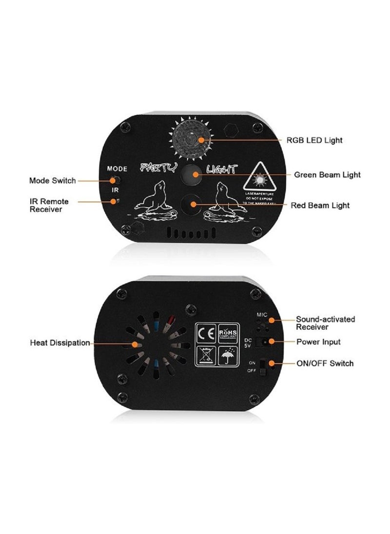 AMERTEER - Party Light Laser Lights Projector Music Activated Battery Powered Portable Strobe Light - Image 1