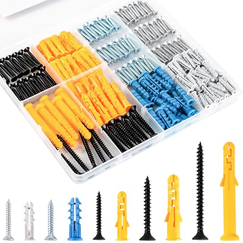KURUI Wall Anchors Kit for Hanging Wall Art Decor, 270Pcs Picture Hangers Assortment Kit for Drywall Concrete Brick, 135 Screws and 135 Drywall Anchors,Replace Picture Hanging Nails for Frame Tapestry - Image 1