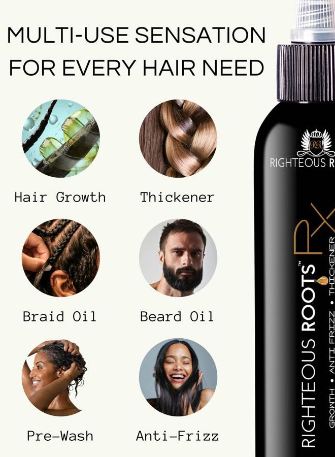 RIGHTEOUS ROOTS Hair Oil for Hair Growth, Anti Frizz and Thickener (4 fl OZ, Pack of 2) - Best for Beard, Curly, Wavy and Natural Hair  - Image 2