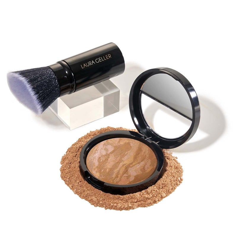 LAURA GELLER NEW YORK Baked BalanceNBrighten Color Correcting Foundation Sand  Kabuki Brush