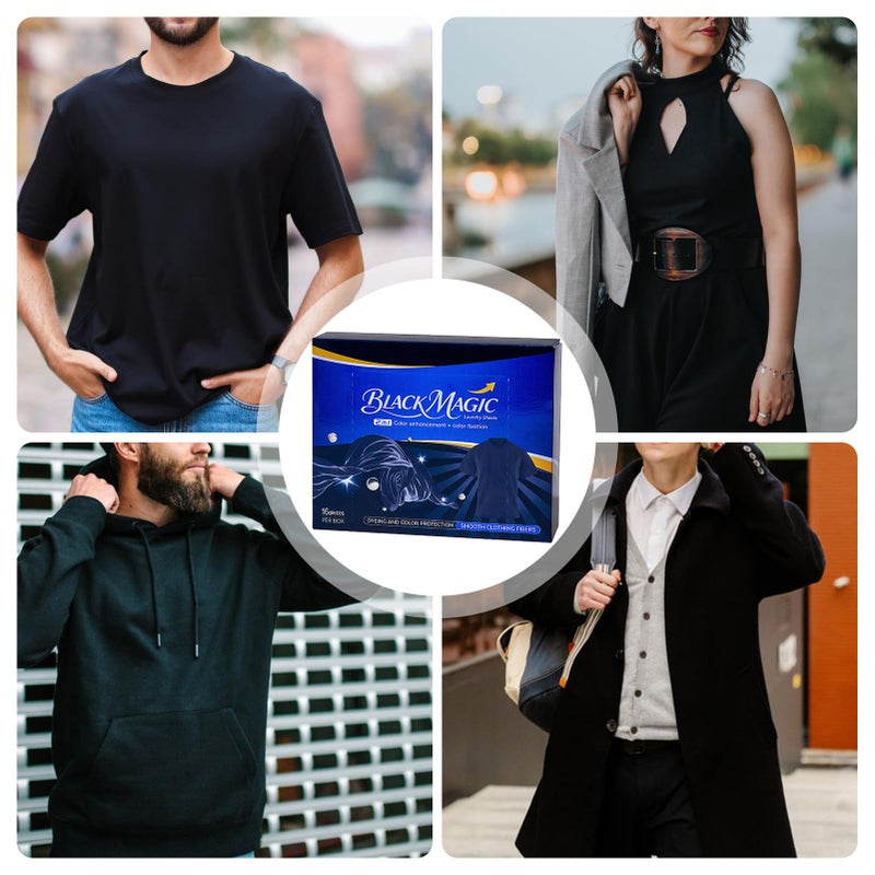 أوراق صبغ الملابس السوداء 16 قطعة لاستعادة الأقمشة الداكنة المكثفة آمنة للغسالة - Image 5