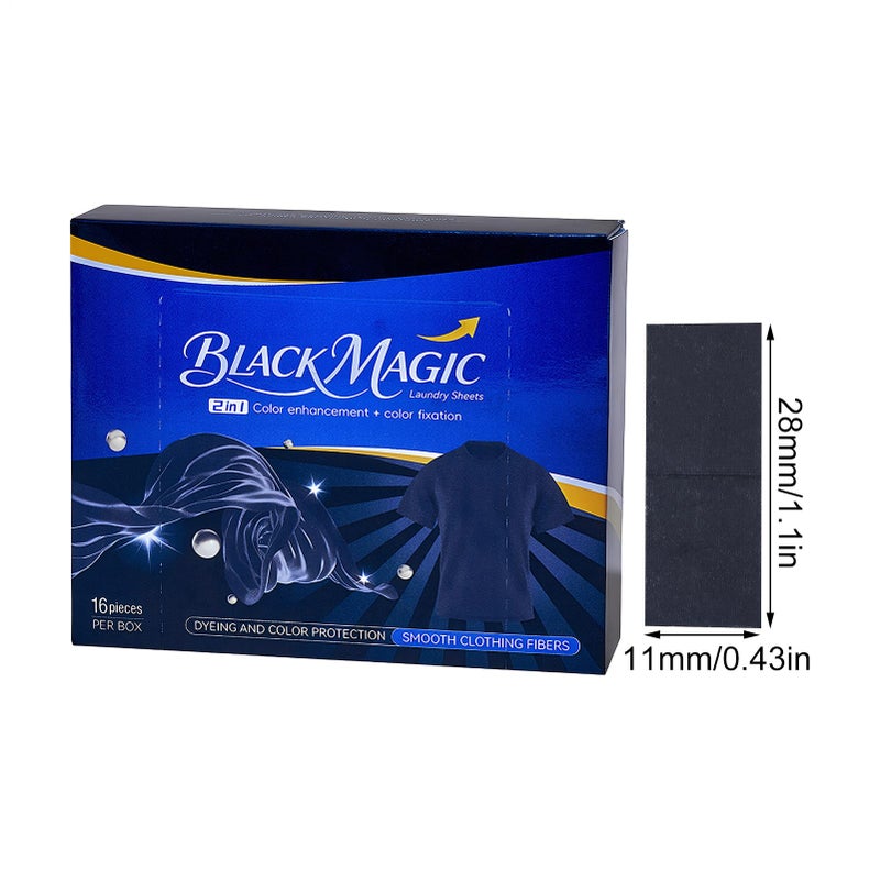 أوراق صبغ الملابس السوداء 16 قطعة لاستعادة الأقمشة الداكنة المكثفة آمنة للغسالة - Image 3