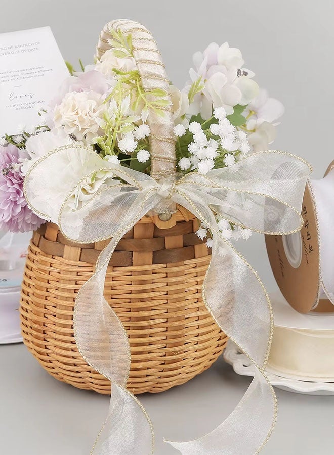 Ribbon,6 Rolls of Mesh Smooth Ribbon Fishtail Sheer Transparent Ribbons Rolls with Spool for Sewing,Making Crafts,Corsage Wedding ,Bouquets, Cake Decor, Flower Packaging,6 colors, 4cm x 10y per roll - Image 3