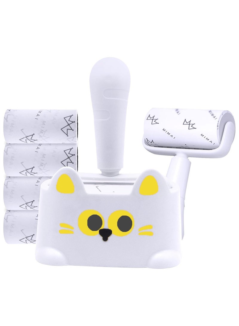 HOMESTAR Lint Roller with Storage Base, Extra Sticky Reusable Pet Hair Remover 5 Refills 300 Sheets Ergonomic Handle Dog Cat Lint Remover Adhesive Lint Brush for Clothes Bed Carpet Car Sofa Dust - Image 1