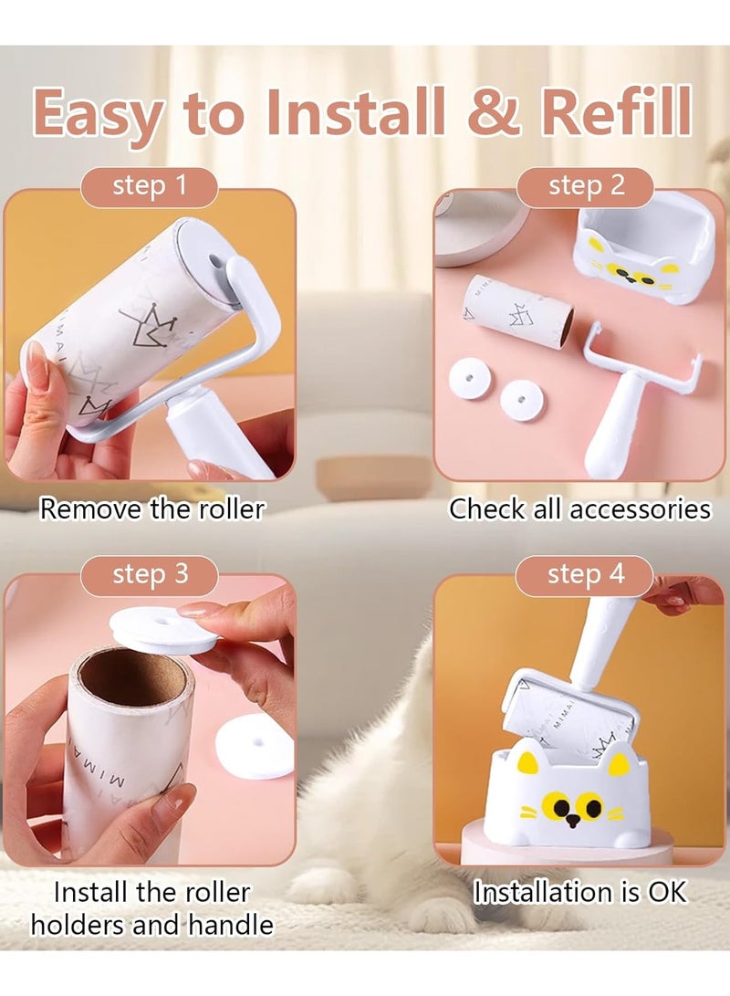 HOMESTAR Lint Roller with Storage Base, Extra Sticky Reusable Pet Hair Remover 5 Refills 300 Sheets Ergonomic Handle Dog Cat Lint Remover Adhesive Lint Brush for Clothes Bed Carpet Car Sofa Dust - Image 5